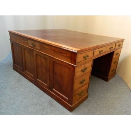 Antiker britischer Mahagoni Schreibtisch Partner Schreibtisch ca 1880