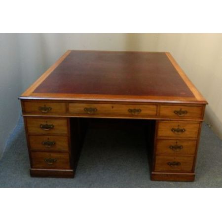 Antiker britischer Mahagoni Schreibtisch Partner Schreibtisch ca 1880