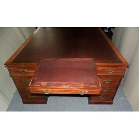 Antiker britischer Mahagoni Schreibtisch Partner Schreibtisch ca 1880