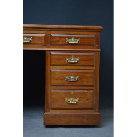 Edwardianischer britischer Nussbaum Schreibtisch antik ca 1900