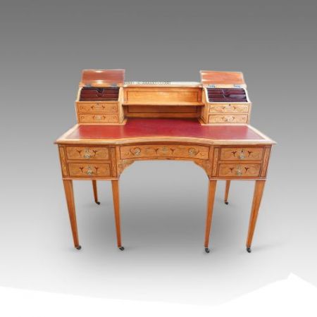 Edwardianischer antiker Schreibtisch Satinholz ca 1890