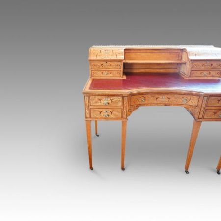 Edwardianischer antiker Schreibtisch Satinholz ca 1890