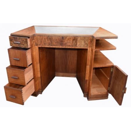 Antiker Art Deco Schreibtisch Nussbaum englisch ca 1936