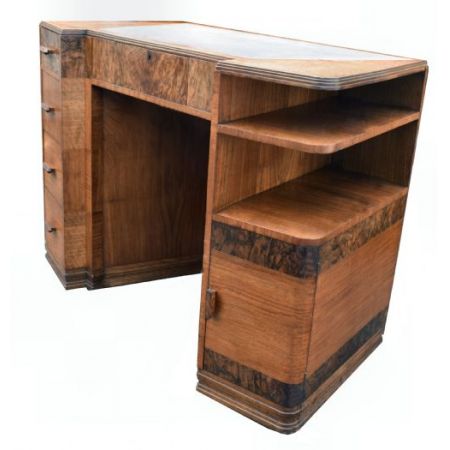 Antiker Art Deco Schreibtisch Nussbaum englisch ca 1936