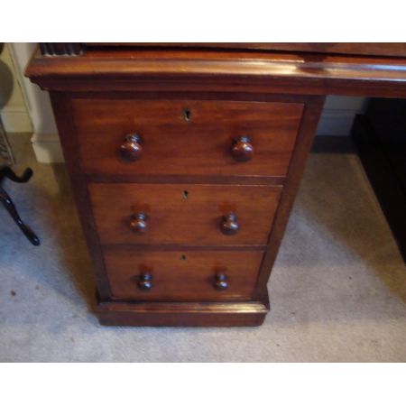 Viktorianischer antiker Mahagoni Schreibtisch britisch ca 1900