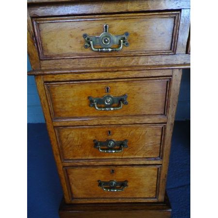 Viktorianischer Eichen Schreibtisch britisch antik ca 1870