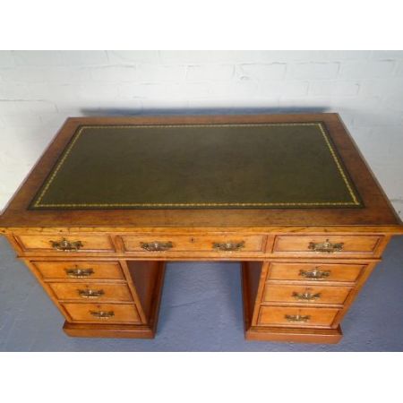 Viktorianischer Eichen Schreibtisch britisch antik ca 1870