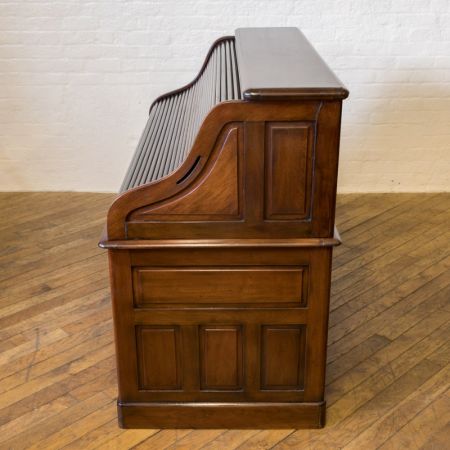 Edwardianischer antiker Nussbaum Schreibtisch Rolltop britisch ca 1890