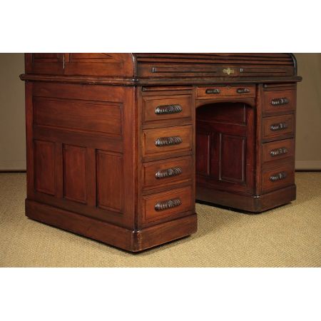 Edwardianischer antiker Schreibtisch Nussbaum englisch ca 1905