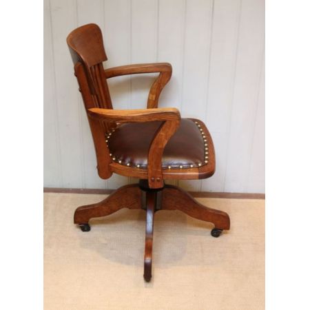 Antiker britischer Eichen Stuhl Schreibtischstuhl ca 1910