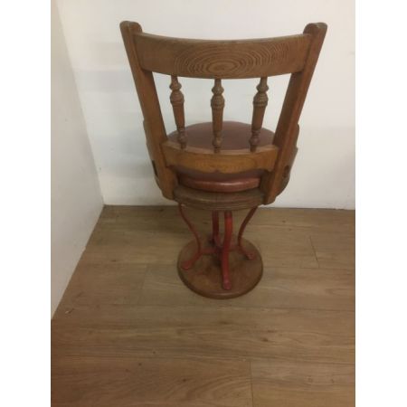 Edwardianischer antiker Eichen Bürostuhl britisch ca 1910