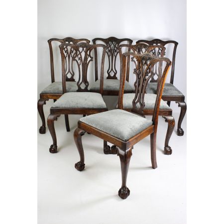 Edwardianische antike Chippendale Stühle Eiche englisch ca 1905