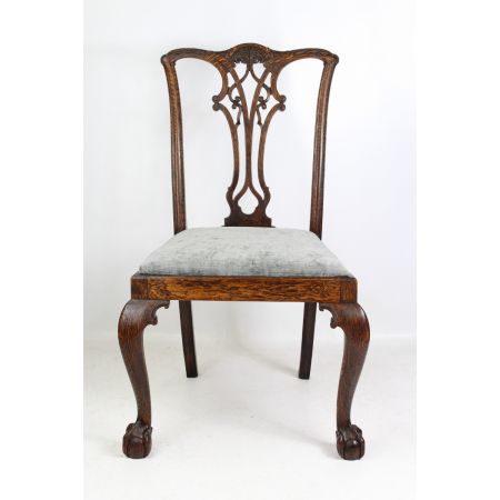 Edwardianische antike Chippendale Stühle Eiche englisch ca 1905