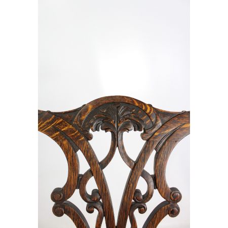 Edwardianische antike Chippendale Stühle Eiche englisch ca 1905