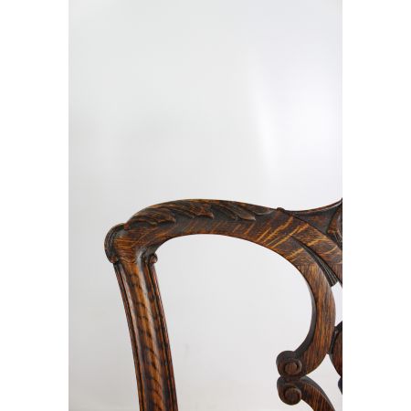 Edwardianische antike Chippendale Stühle Eiche englisch ca 1905