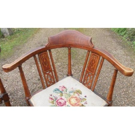 Edwardianische antike Mahagoni Stühle Eckstühle ca 1900