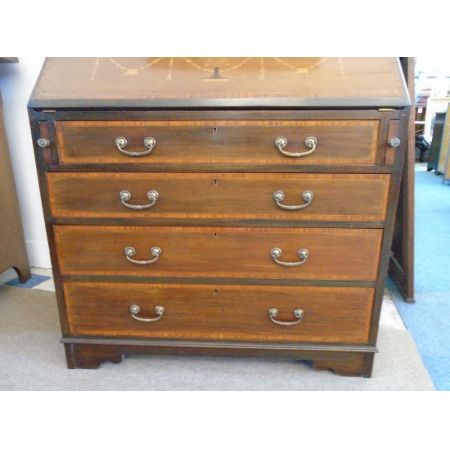 Edwardianischer antiker Mahagoni Bureau Bookcase Aufsatzsekretär ca 1890