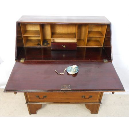 Edwardianischer antiker Mahagoni Sekretär britisch ca 1900