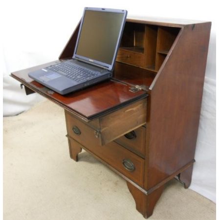 Edwardianischer antiker Mahagoni Sekretär britisch ca 1900