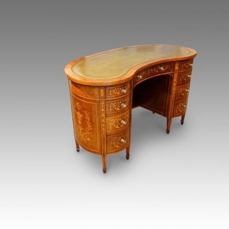 Edwardianischer antiker Mahagoni Schreibtisch ca 1890