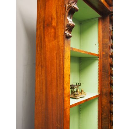 Viktorianisches antikes Breakfront Bücherregal Nussbaum britisch ca 1870