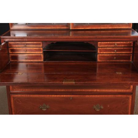 Georgianischer antiker Mahagoni Bureau Bookcase Aufsatzsekretär ca 1770