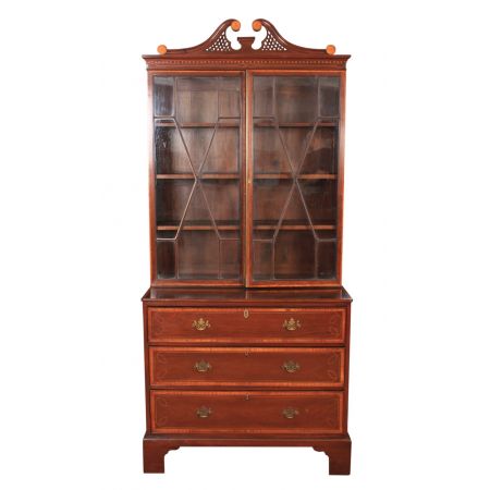 Georgianischer antiker Mahagoni Bureau Bookcase Aufsatzsekretär ca 1770