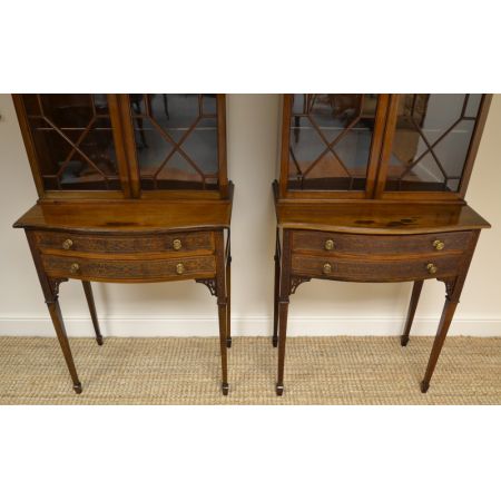 Edwardianische antike Nussbaum Bücherschränke britisch ca 1900