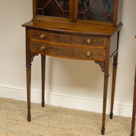 Edwardianische antike Nussbaum Bücherschränke britisch ca 1900