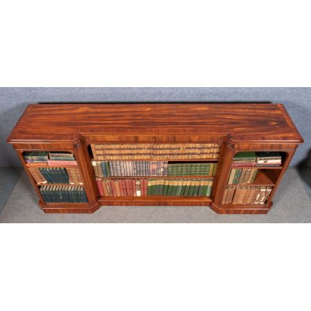 Antiker britischer Breakfront Bücherschrank Massivholz ca 1850