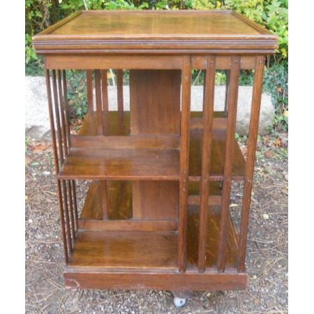 Edwardianischer antiker Eichen Bücherschrank Revolving Bookcase ca 1900