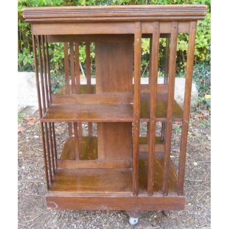 Edwardianischer antiker Eichen Bücherschrank Revolving Bookcase ca 1900