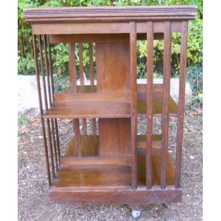 Edwardianischer antiker Eichen Bücherschrank Revolving Bookcase ca 1900