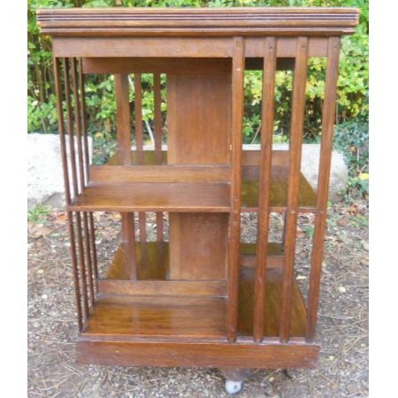 Edwardianischer antiker Eichen Bücherschrank Revolving Bookcase ca 1900