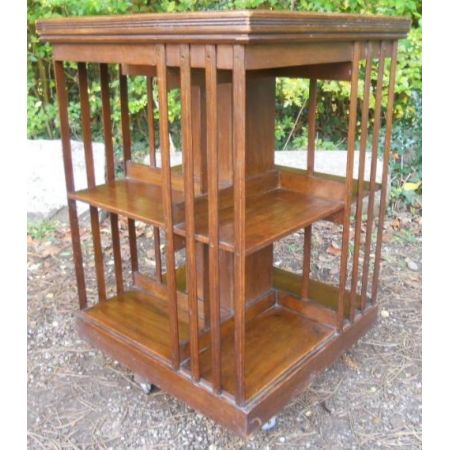 Edwardianischer antiker Eichen Bücherschrank Revolving Bookcase ca 1900