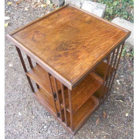 Edwardianischer antiker Eichen Bücherschrank Revolving Bookcase ca 1900