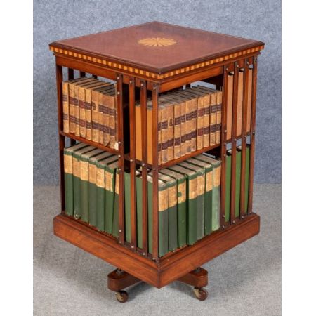 Antikes britisches Mahagoni Revolving Bookcase Bücherregal ca 1900