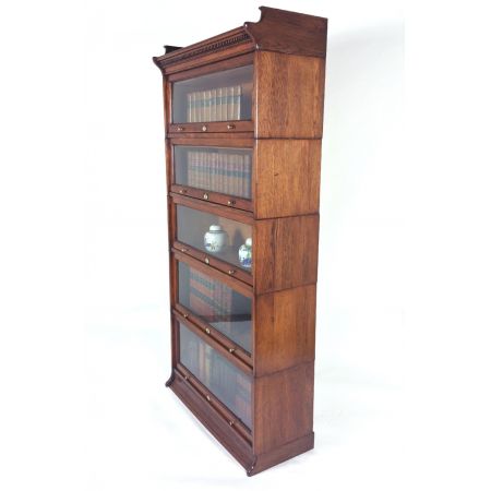 Edwardianischer antiker Eichen Bücherschrank englisch ca 1910