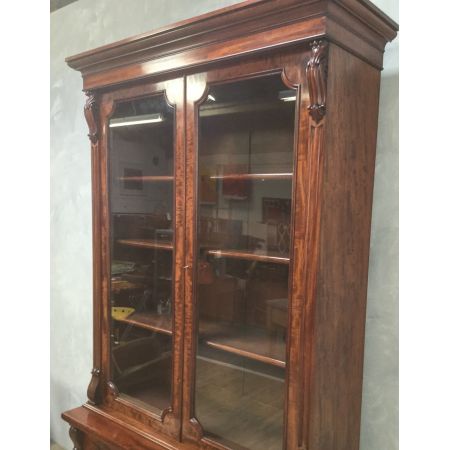 Antiker viktorianischer Mahagoni Bücherschrank britisch ca 1850