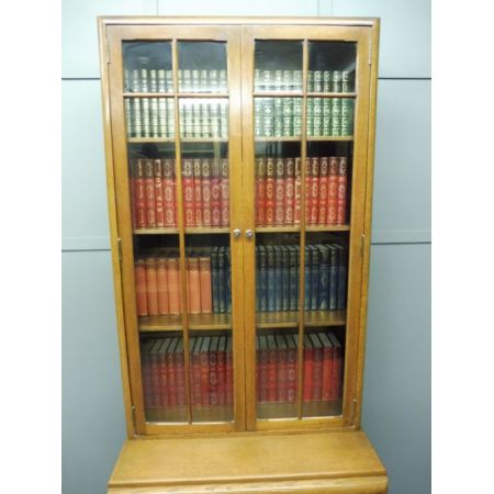 Antiker Art Deco Eichen Bücherschrank englisch ca 1930