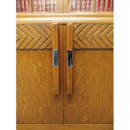 Antiker Art Deco Eichen Bücherschrank englisch ca 1930