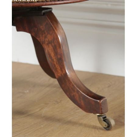 Viktorianischer antiker Nussbaum Bürostuhl Leder ca 1880