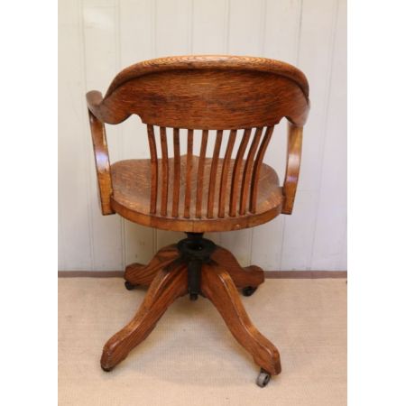 Antiker Eichen Bürostuhl Drehstuhl englisch ca 1910