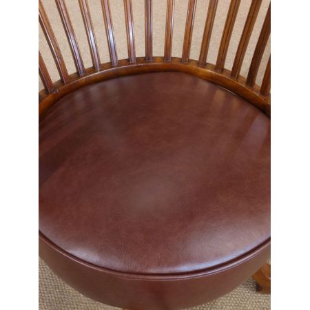 Antiker britischer Bürostuhl Mahagoni Drehstuhl ca 1890