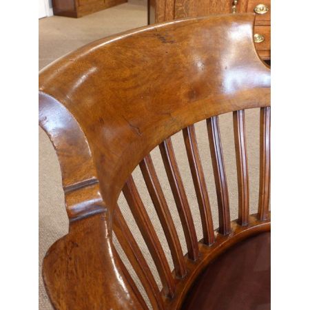 Antiker britischer Bürostuhl Mahagoni Drehstuhl ca 1890