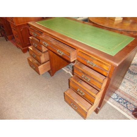 Viktorianischer antiker Eichen Schreibtisch britisch ca 1880