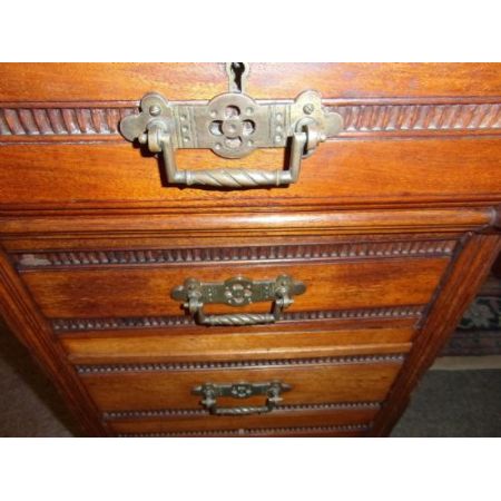 Viktorianischer antiker Eichen Schreibtisch britisch ca 1880