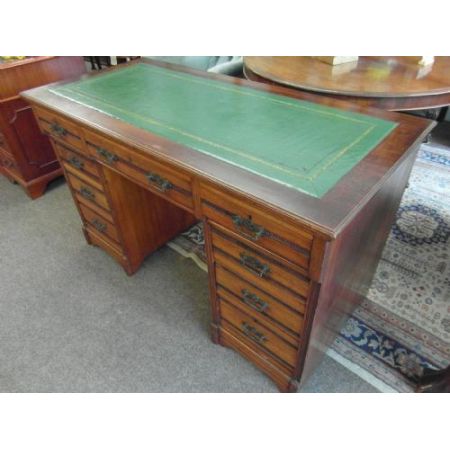 Viktorianischer antiker Eichen Schreibtisch britisch ca 1880