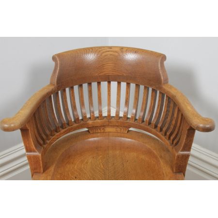 Viktorianischer antiker Eichen Bürostuhl Drehstuhl englisch ca 1890