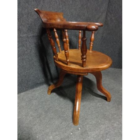 Viktorianischer antiker Mahagoni Schreibtischtuhl britisch ca 1880